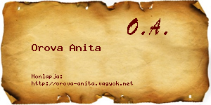 Orova Anita névjegykártya